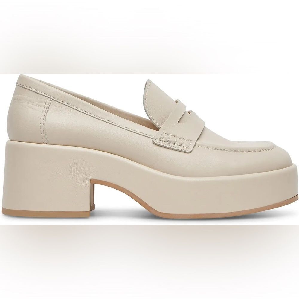 Dolce Vita Cream Platform Loafers - Picture 3 of 9
